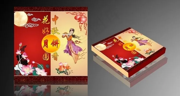 月饼盒图片cdr矢量模版下载