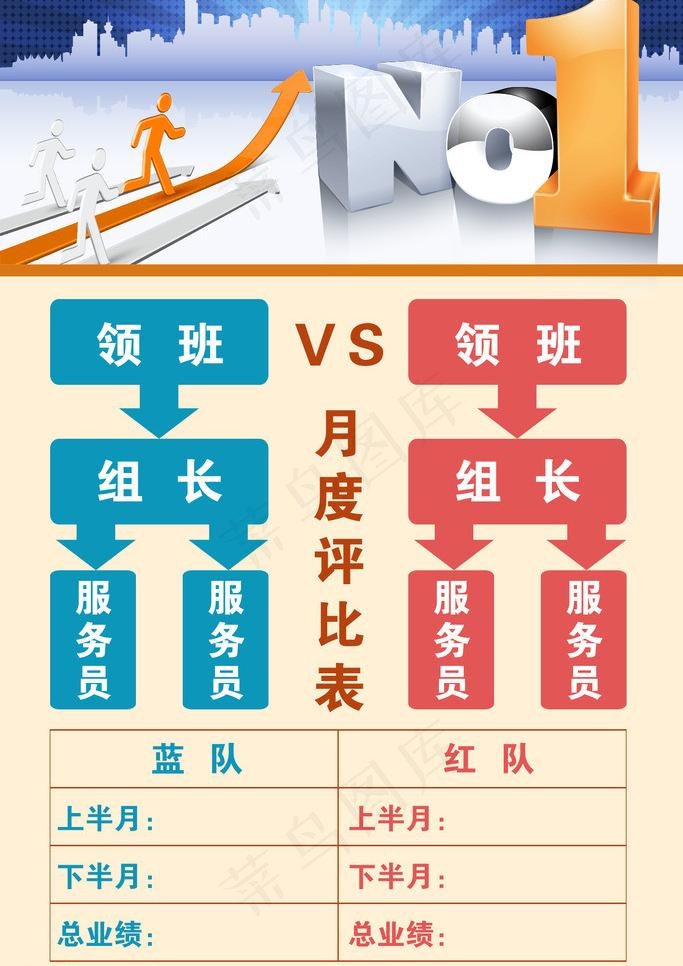 商务月度评比表图片psd模版下载