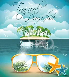 夏天主题元素矢量素材图片