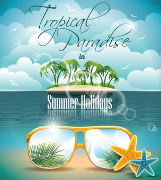 夏天主题元素矢量素材图片