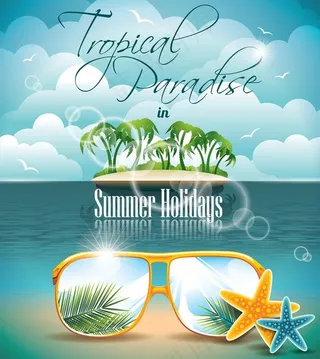 夏天主题元素矢量素材图片