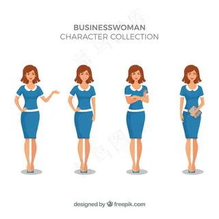 卡通人物扁平化可爱各种职业矢量素材