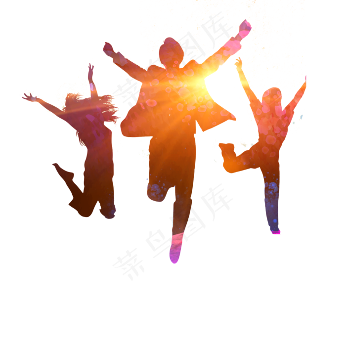 2017年卡通奔跑人物剪影图片海报...