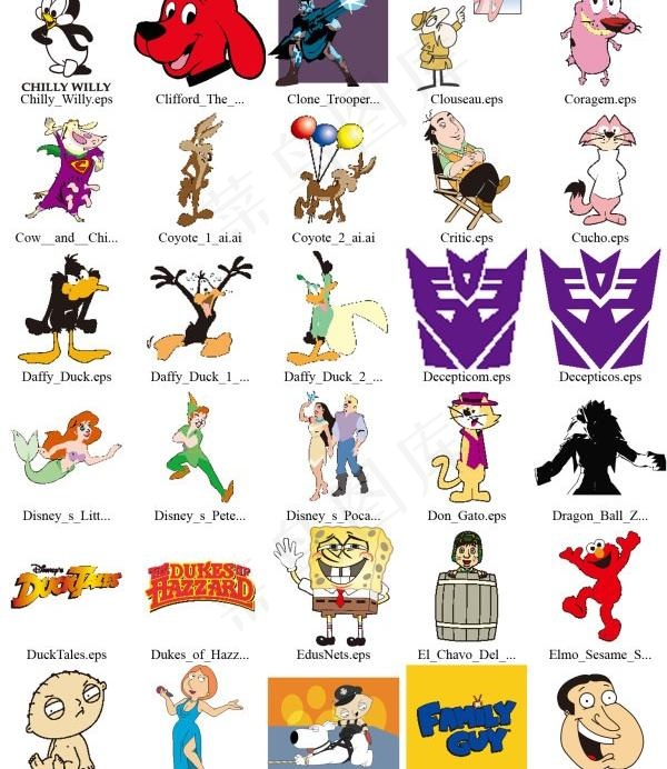 212全球电视卡通图案矢量素材