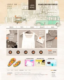 卡通可爱网页psd模板