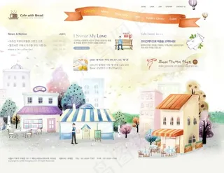 橙色时尚网站模版PSD源文件