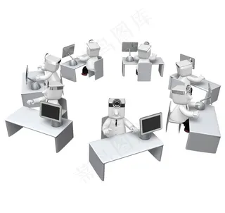 3D人物 办公场景图片