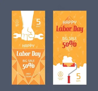 劳动节打折促销海报