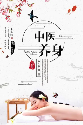中国风养身宣传海报