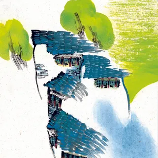 抽象古风风景画