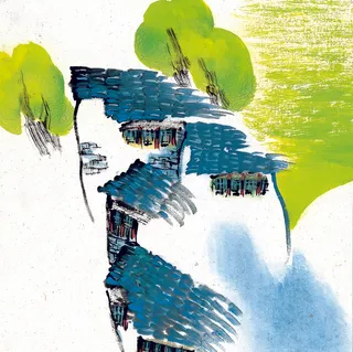 抽象古风风景画