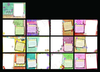 2013年留言板台历模板PSD素材
