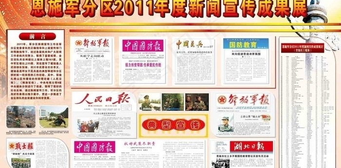 部队军报展板图片cdr矢量模版下载