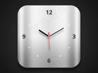 苹果系统的时钟PSD素材