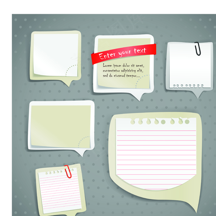 记事语言框标签矢量素材