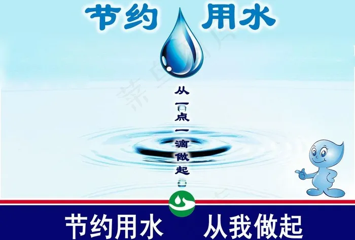 节水提示牌图片psd模版下载