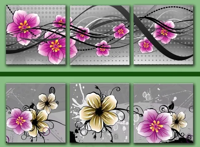 樱花无框画psd模版下载