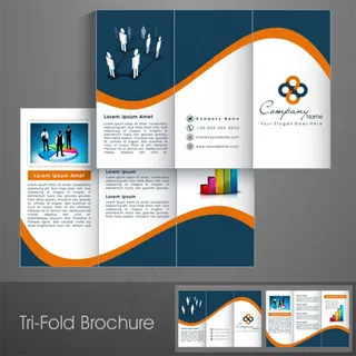 动感曲线三折页设计图片