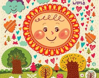 手绘卡通插画矢量二