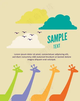 矢量卡通扁平化小鹿海报