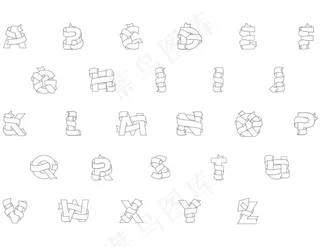 英文字母矢量图素材