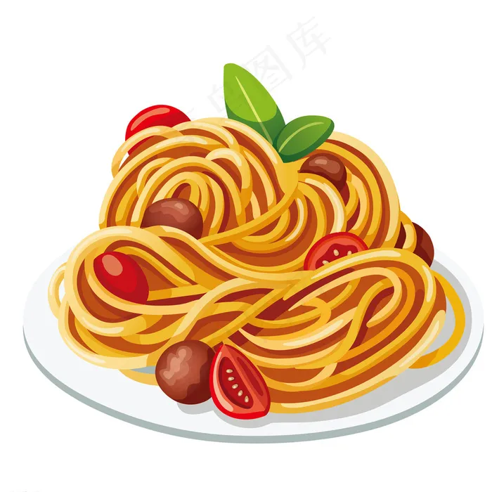 意大利面美食矢量素材图片ai矢量模版下载