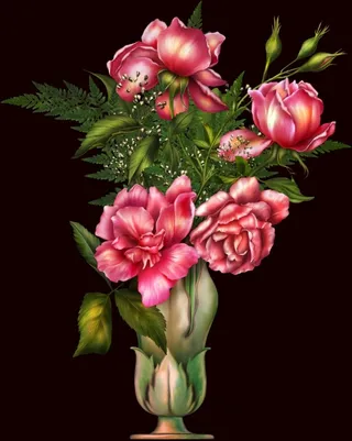 tif花瓶红色花朵素材