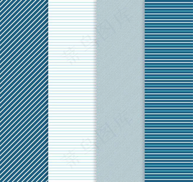 4款细条纹背景矢量素材