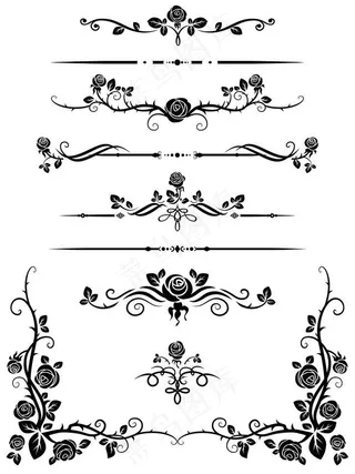 欧式玫瑰花纹图片