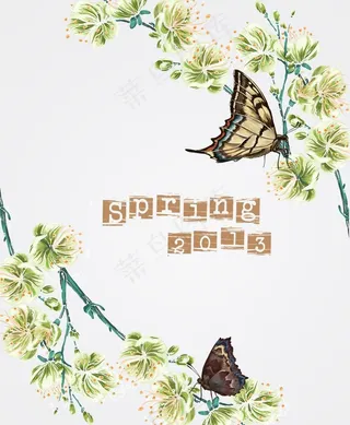 春天鲜花蝴蝶图片