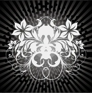 黑色背景白花花纹 黑色背景白花花纹