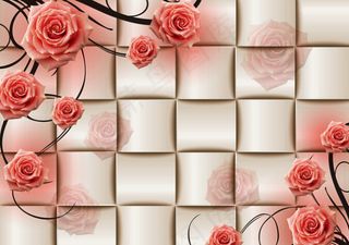 粉玫瑰软包背景