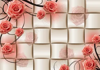 粉玫瑰软包背景