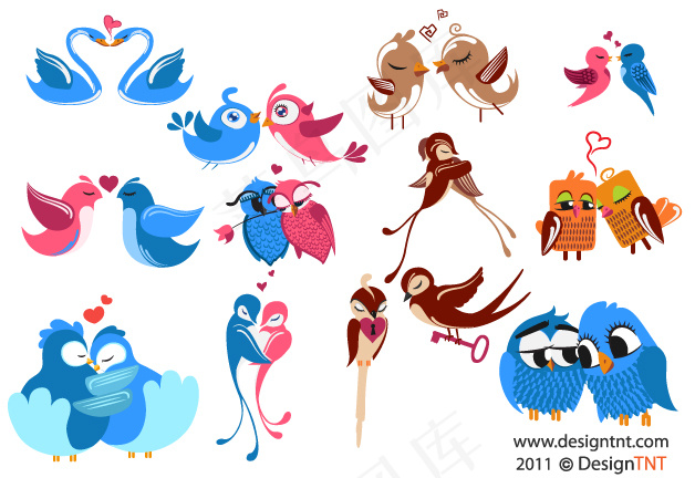 卡通动物形象-矢量素材