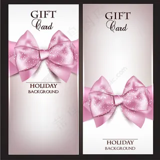 粉色丝带贺卡设计