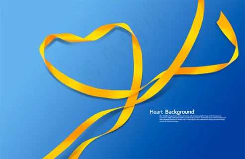 高清PSD分层素材爱心丝带