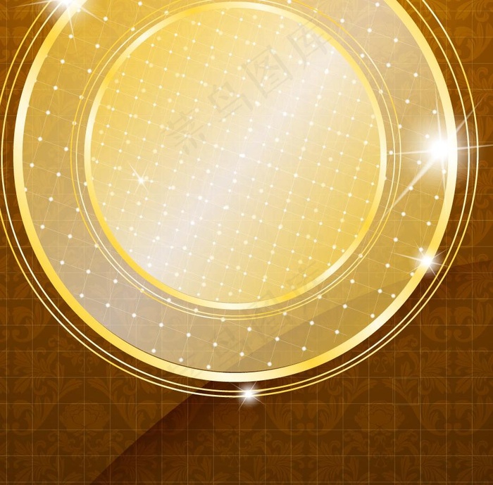 咖啡色古典花纹动感星光边框圈圈图片