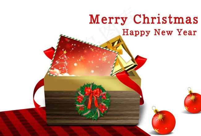 圣诞节礼盒包装PSD素材