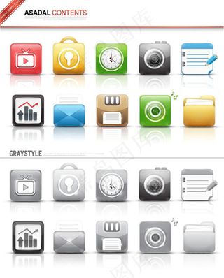 网页界面图标展示ai矢量素材