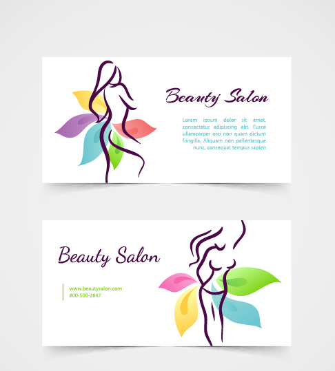 精湛的美容美发商务卡片矢量素材01