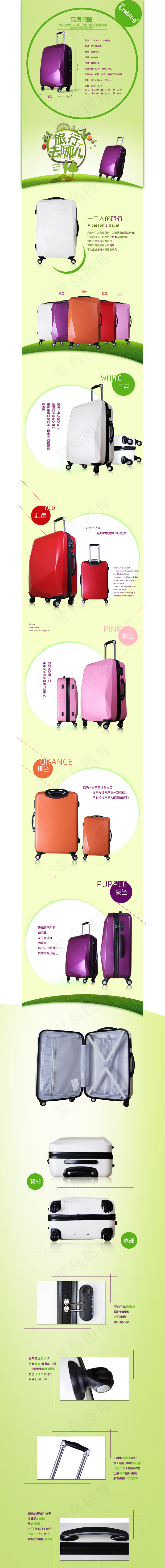 运动旅行箱包详情页宝贝描述psd模版下载
