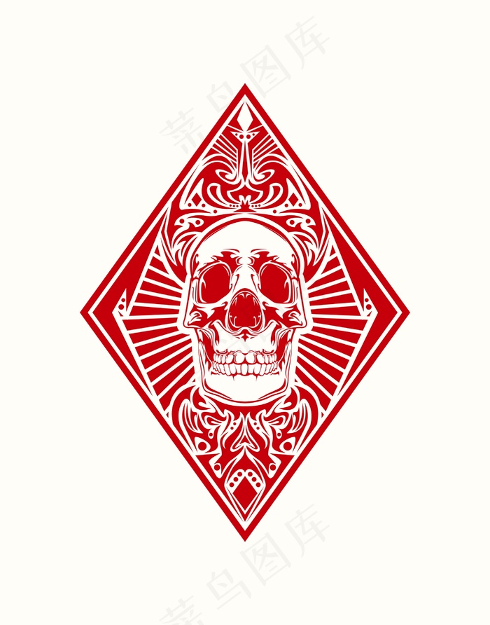手绘恐怖骷髅头插画矢量素材骷髅元素...