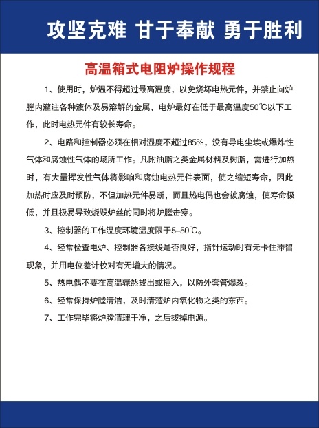 高温箱式电阻炉操作规程cdr矢量模版下载