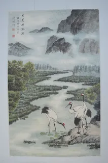兴凯湖山水风景画图片