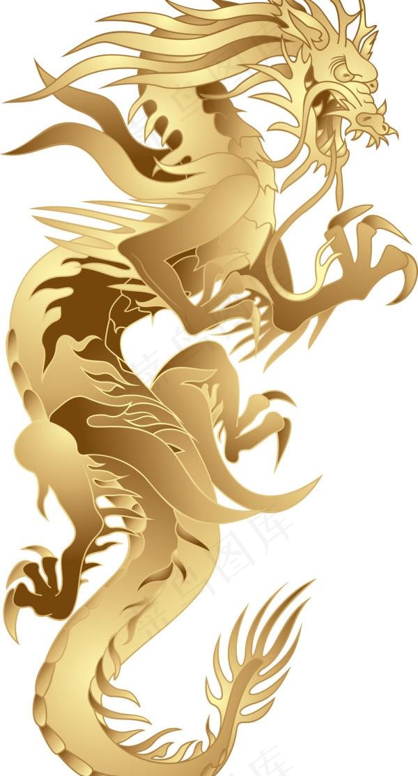龙年花纹图案矢量素材