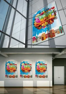 圣诞节元旦节海报促销背景素材