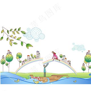 彩绘彩虹情侣图片