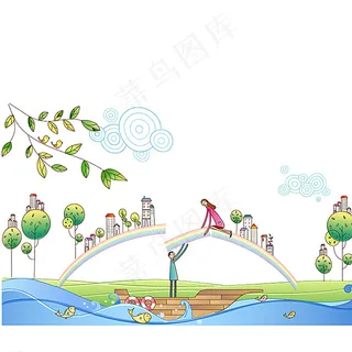 彩绘彩虹情侣图片 彩绘彩虹情侣图片