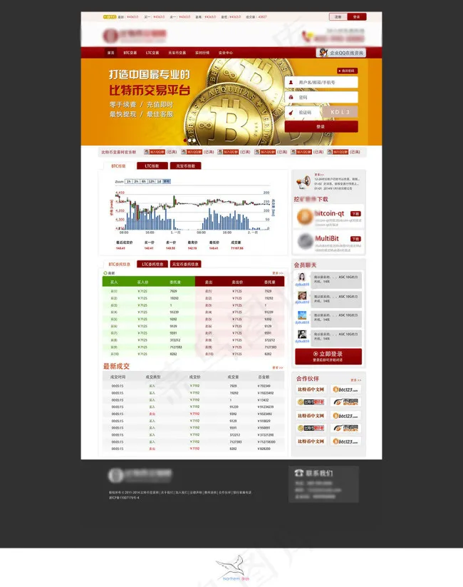 金融网站首页设计psd模版下载
