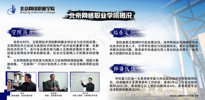 北京网络职业学院宣传展板设计资料宣...